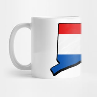 Red, White, and Blue Connecticut Outline Mug
